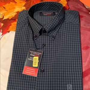 RoundTree &Yorke Collard Plaid Long Sleeve Shirt